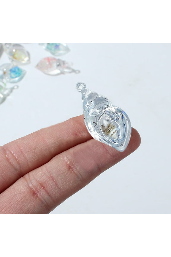 Glow in the Dark Conch Ornaments,Resin Ocean-Inspired Conch Pendants for Earrings, Necklaces,Christmas Tree Home Decor