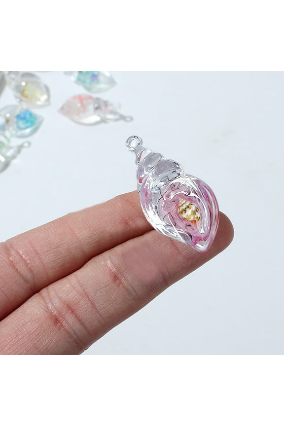 Glow in the Dark Conch Ornaments,Resin Ocean-Inspired Conch Pendants for Earrings, Necklaces,Christmas Tree Home Decor