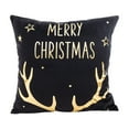 thumbnail image 1 of Luoshdecor Gold and Black Throw Pillow Covers 18x18 in,Merry Christmas Pillow Cases Square Decorative Cushion for Outdoor Home Bed Sofa Couch, 1 of 6