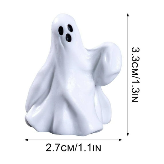 Luoshdecor Halloween Miniature Figurines,Pumpkin Ghost Skull Mini Garden Decor Accessories,Tiny Resin Figures Decorations Gifts for Outdoor House Decoration Party