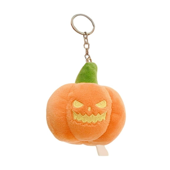 Luoshdecor Halloween Pumpkin Keychain,Stuffed Lint Toy with Smile Face,Soft Doll with Spooky Expressions for Halloween Party Decoration Supplies