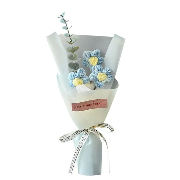 Luoshdecor Handmade Crochet Flower Bouquet,Knitted Bouquet Fake Daisy,Gift for Mother Wife Valentine's Day