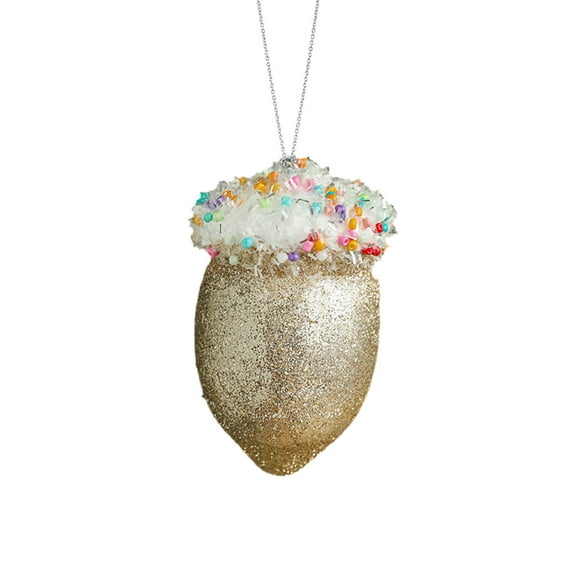 Luoshdecor Ice Cream Xmas Tree Ornaments,Plastic Color Dessert Ice Cream Pendant for Christmas, New Year, Easter, Birthday Parties