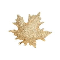 Luoshdecor Jewelry Dish Fall Decor, Metal Maple Leaf Shaped Tray,Trinket Dish Vanity Jewelry Organizer for Christmas Thanksgiving Wedding Gifts