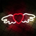 thumbnail image 1 of Luoshdecor LED Neon Night Light Angle Heart Shape, Melt Heart Light Wall Room Sign Decor for Wedding Valentine's Day, 1 of 6