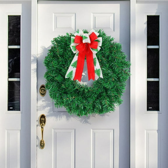 Luoshdecor Large Christmas Bows for Wreaths,Artificial White Pine Bows Xmas Tree Topper Decorations or Home Wedding Birthday Indoor Party Decor 13.8 in