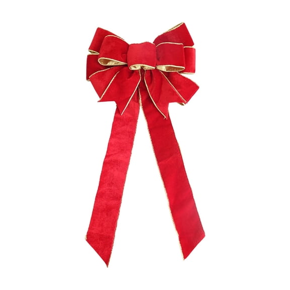 Luoshdecor Large Christmas Wreath Bows,23.6 in Sliver Edged Velvet Tree Topper Ornament for Xmas Tree Winter Home Wreath Party Decor