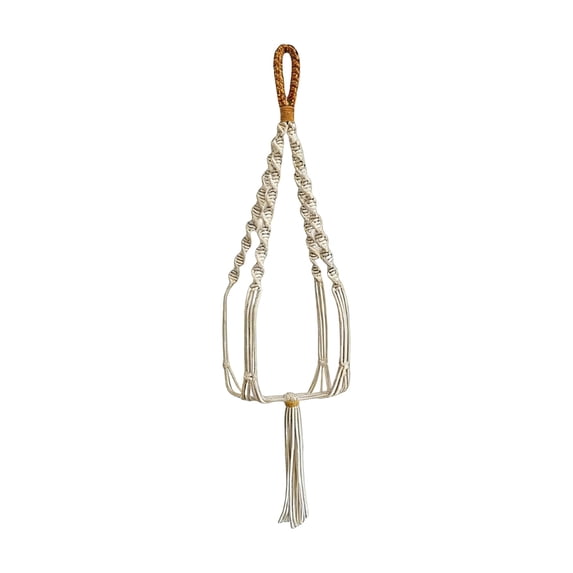 Luoshdecor Macrame Plant Hanger,Natural Cotton Rope Wall Hanging Planter Holder for Indoor Outdoor Flower Pot Vintage Home Decor