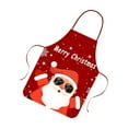 thumbnail image 1 of Luoshdecor Merry Christmas Apron,Santa Snowman Apron for Adult Christmas Aprons with Strap for Kitchen Party Cooking 27.5 in, 1 of 6
