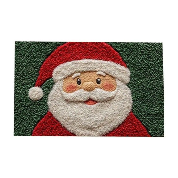 Luoshdecor Merry Christmas Door Rugmat，15.7x23.6 in Rectangular Soft Plush Xmas Theme Mat for Home Kitchen Winter Pary Decor