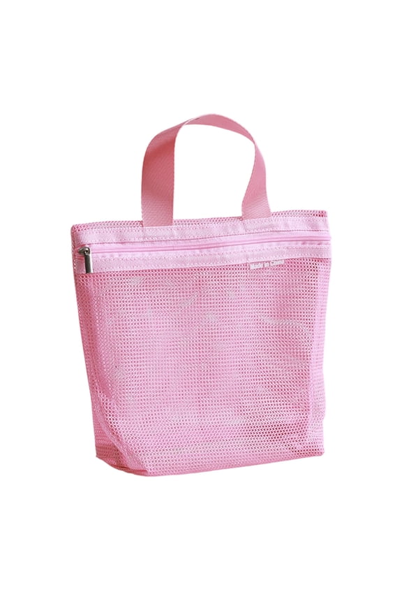 Mesh Shower Caddy Bag,Quick-Dry Portable Bag with Zipper & 2 Pockets, Hanging Toiletry and Bath Organizer for Travel and Swimming