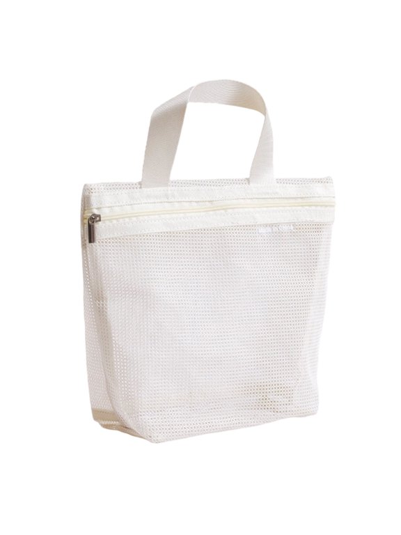 Mesh Shower Caddy Bag,Quick-Dry Portable Bag with Zipper & 2 Pockets, Hanging Toiletry and Bath Organizer for Travel and Swimming