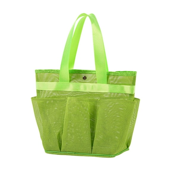 Luoshdecor Mesh Shower Caddy Tote Bag,Breathable Waterproof,with Storage Pocket,Large Shower Basket Tote Bag with 2 Handles for Toiletry, Bathroom, Beach, Gym