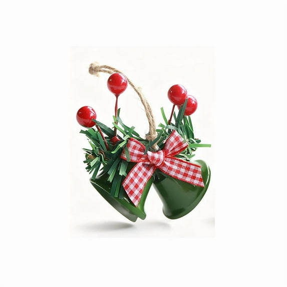 Luoshdecor Metal Bells Ornaments,Red Berry Tree Hanging Bell Ornament for Christmas Holiday Decoration