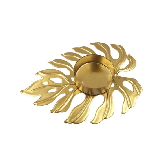 Luoshdecor Metal Leaf Flower Shaped Candel Holder,Gold Hollowed Out Tea Light Holder for Tabletop Holiday Decoration