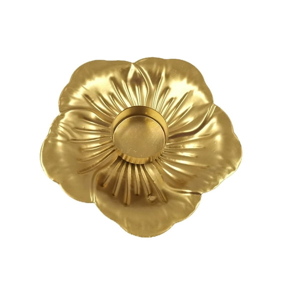 Luoshdecor Metal Leaf Flower Shaped Candel Holder,Gold Hollowed Out Tea Light Holder for Tabletop Holiday Decoration