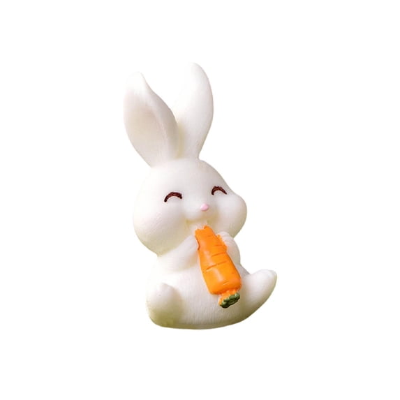 Luoshdecor Mini Bunny Figurines,Cute Resin Rabbit Miniatures for Cake Toppers, Desk & Car Decorations