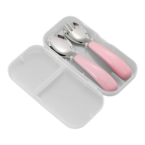 Luoshdecor Mini Flatware Set,Stainless Steel Lunch Utensils with Forks Spoons Set and Storage Box,for Classroom,Home,Kitchen