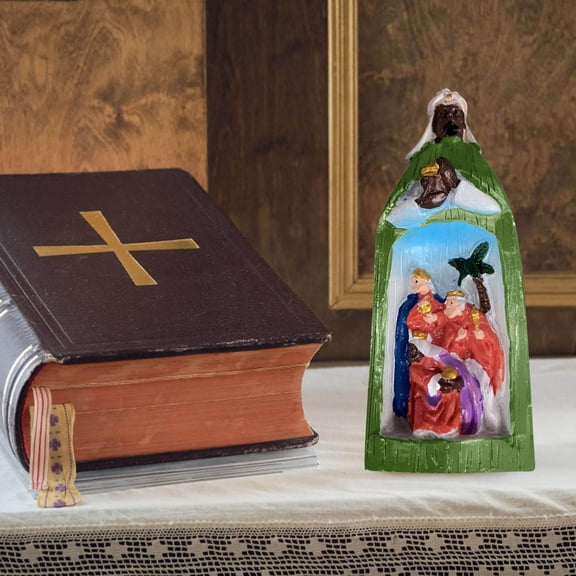 Luoshdecor Nativity 3 Kings Three Wise Men Figurines,Wooden Hand Painted Nativity Scene Craft Tabletop Decoration