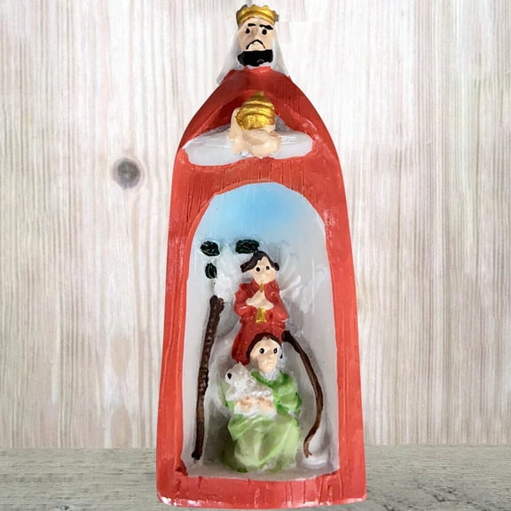 Luoshdecor Nativity 3 Kings Three Wise Men Figurines,Wooden Hand Painted Nativity Scene Craft Tabletop Decoration