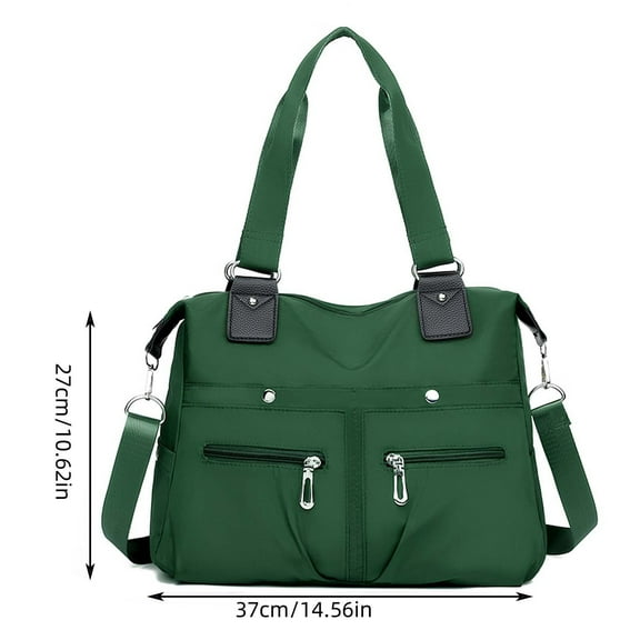 Luoshdecor Nylon Tote Bag for Women Shoulder Tote Bag with Zipper and Multiple Pockets, Waterproof Purse and Lightweight Handbags
