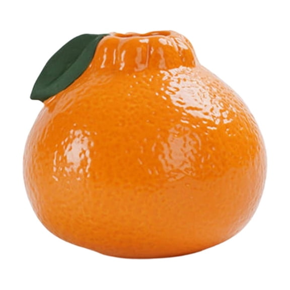 Luoshdecor Orange Shape Vase,Cute Realistic Fruit Shape Flower Pot Crafts, for Table Home Kitchen Office Decor