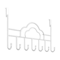 Luoshdecor Over The Door Hook Coat Rack,Decorative Metal Rack with 7 Hooks ,Bathroom Door Hooks for Coat, Towel, Bag