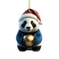 thumbnail image 1 of Luoshdecor Panda Ornament 2025 for Christmas Tree,Acrylic Cute Pandas Santa Hat Christmas Hanging Decoration for Christmas Tree Indoor Home Decor, 1 of 6