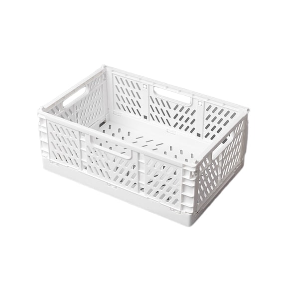 Luoshdecor Plastic Collapsible Storage Crates,Mesh Basket Container wtih Handle for Book,Clothing,Tool