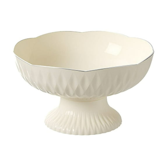 Luoshdecor Plastic Fruit Bowl,Round Pedestal Decorative Bowl for Home Decor,Clear Storage Basket for Fruit,Salad, Vegetables