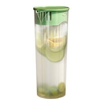 Luoshdecor Plastic Iced Fruit Pitcher with Fruit Infuser, Shatterproof Beverage Jug for Iced Tea, for Iced Tea, Lemonade, Juices, Milk 2L