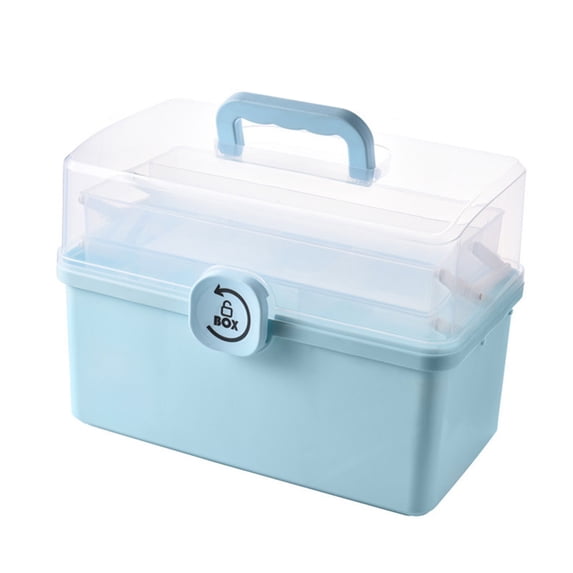 Luoshdecor Plastic Medicine Storage Box 3-Tier,Organizer Home Emergencies First Aid Kit Pill Case with Handle for Home, Travel, Camping, College
