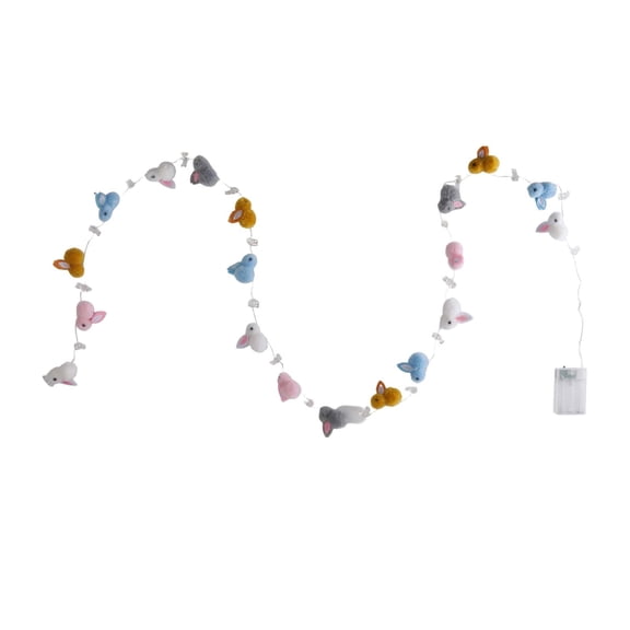 Luoshdecor Plush Bunny Chick String Light - Easter Wall or Window Decoration for Bedroom & Living Room