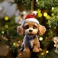 thumbnail image 1 of Luoshdecor Pup Christmas Ornament 2025,Acrylic Dog Holiday Tree Decoration with Santa Hat ,for Family Holiday Xmas Tree Decor, 1 of 5