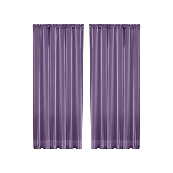 Luoshdecor Purple Sheer Curtains,52x84 in Lightweight Window Sheer Curtains for Kitchen Bedroom Living Room Sunlight Filtering
