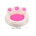 thumbnail image 1 of Luoshdecor Round Bolster Pet Bed for Dog or Cat with Flannel Top, Cute Animal Paw Shape Washable Fluffy Pet Bed for Cats or Small Dogs, 1 of 2