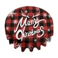 thumbnail image 1 of Luoshdecor Round Christmas Tablecloth,Plaid Reindeer Snowflakes Table Cover for Indoor Party Winter Holiday Kitchen Christmas Decorations 60 in, 1 of 6
