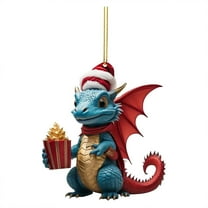 Luoshdecor Santa on Dragon Ornament 2025,Funny Acrylic Santa Claus and Dragon Hanging Decoration for Christmas Tree Home Gift Decor