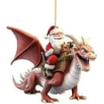thumbnail image 1 of Luoshdecor Santa on Dragon Ornament 2025,Funny Acrylic Santa Claus and Dragon Hanging Decoration for Christmas Tree Home Gift Decor, 1 of 3