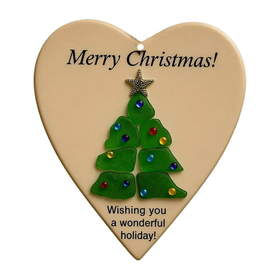 Luoshdecor Sea Glass Friendship Family Ornament,Acrylic Christmas Decoration for Christmas Tree Hanging Pendant ,Family Friends Gift