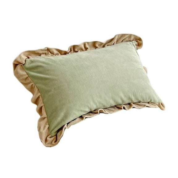 Luoshdecor Shabby Decorative Throw Pillow ,Farmhouse Pillow Covers with Ruffles,Rectangle Sturdy Throw Pillow Case for Couch ,Sofa ,Bed, Living Room