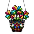 thumbnail image 1 of Luoshdecor Shamrock Suncatcher, Stained Glass Window Hanging Ornament St Patrick's Day Home Garden Kitchen Decorations, 1 of 5