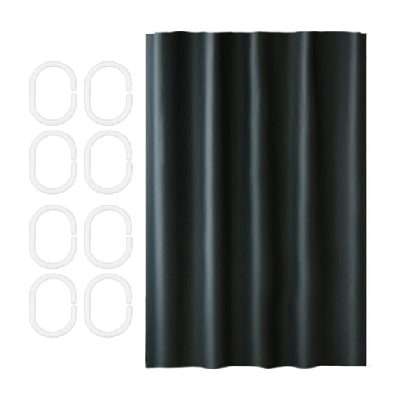 Luoshdecor Shower Curtain Black,70"x31" Waterproof Fabric Shower Curtains with 8 Hook for Bathroom Hotels, Bathtubs