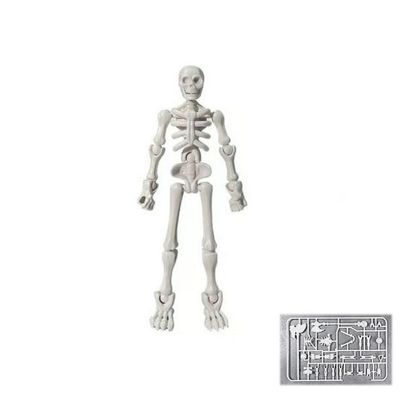 Luoshdecor Skeleton Action Figure, Movable Articulated Human Skeleton, with Wearing Multiple Sets of Weapons,for Table,Car,Home Halloween Decor 5'' H