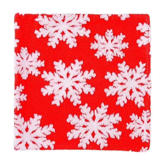 Luoshdecor Snowflakes Pillow Covers ,15.7x15.7 in Plush Merry Christmas Snowflakes Winter Decorative Throw Pillow Cases for Christmas Couch Sofa Red