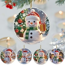 Luoshdecor Snowman Christmas Ornaments 2025,Acrylic Classic Winter Holiday Xmas Gift for Xmas Tree Hanging Ornament