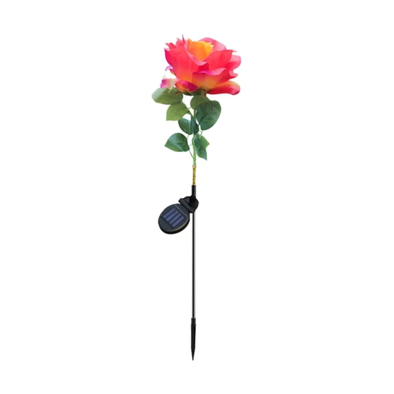 Luoshdecor Solar Rose Lights Outdoor,Blooming Rose Flower Light Decorations with Stake for Outdoor Garden Yard Lawn Path Balcony Party