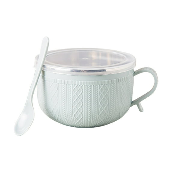 Luoshdecor Soup Bowl with Handle and Scoop ,Stainless Steel Instant Noodles Soup Bowl, for Ramen, Instant Noodle, Soup Container