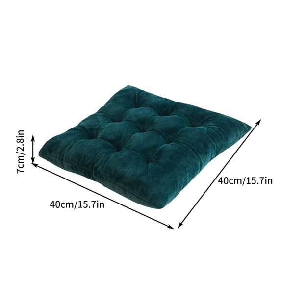 Luoshdecor Square Seat Cushion,Velvet Chair Pads with Ties-Non Slip for Dining Room,Bar,Patio Chairs 15.7 in