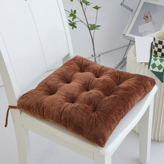Luoshdecor Square Seat Cushion,Velvet Chair Pads with Ties-Non Slip for Dining Room,Bar,Patio Chairs 15.7 in